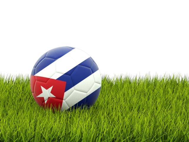 Football in grass. Download flag icon of Cuba at PNG format