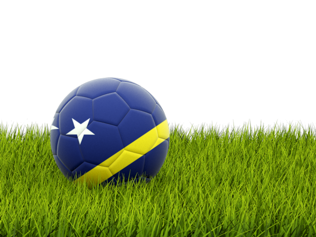 Футбольная мяч в траве. Скачать флаг. Кюрасао