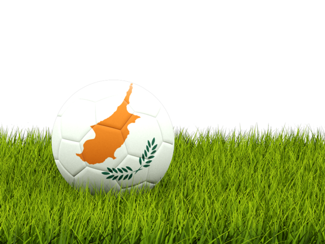 Football in grass. Download flag icon of Cyprus at PNG format