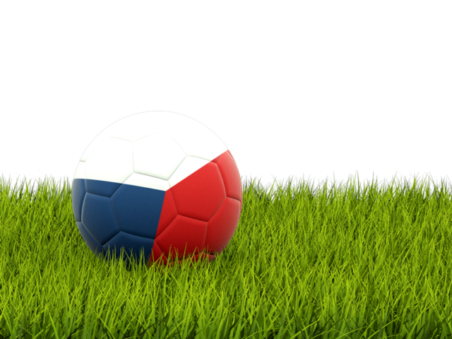 Football in grass. Download flag icon of Czech Republic at PNG format