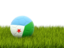 Djibouti. Football in grass. Download icon.