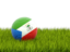 Equatorial Guinea. Football in grass. Download icon.