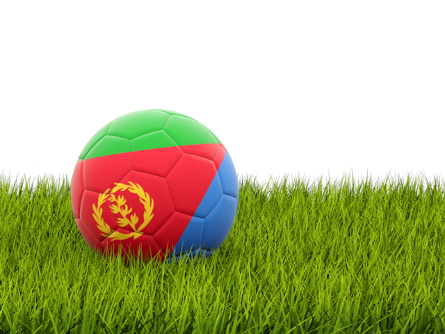 Football in grass. Download flag icon of Eritrea at PNG format