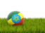 Ethiopia. Football in grass. Download icon.