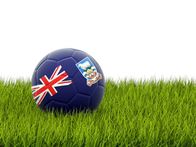 Футбольная мяч в траве. Скачать флаг. Фолклендские острова