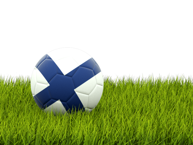 Football in grass. Download flag icon of Finland at PNG format