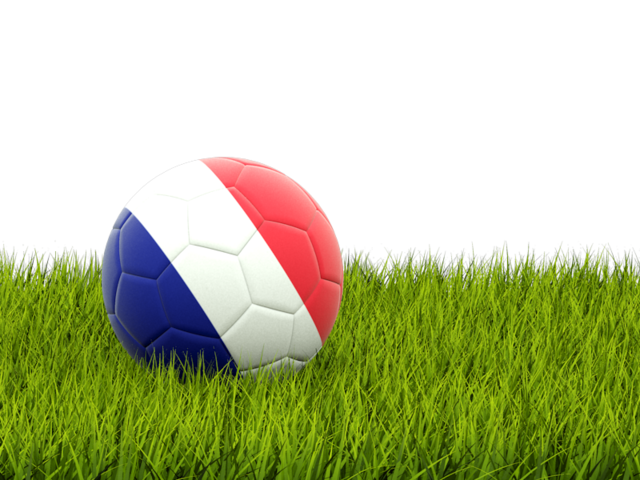 Football in grass. Download flag icon of France at PNG format