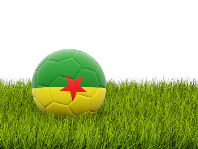 Футбольная мяч в траве. Скачать флаг. Гвиана