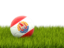 French Polynesia. Football in grass. Download icon.