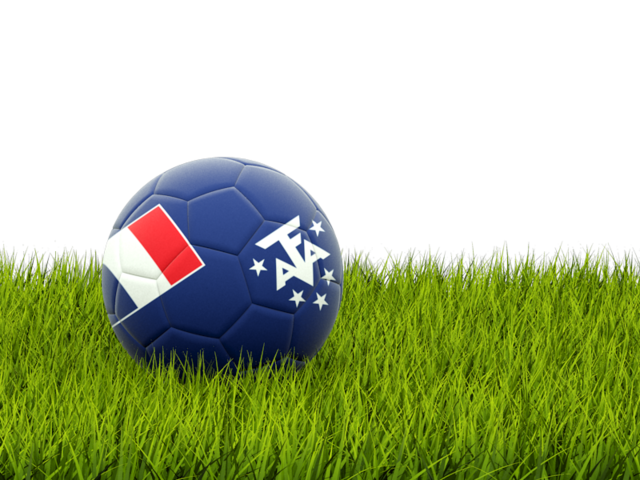 Футбольная мяч в траве. Скачать флаг. Французские Южные и Антарктические территории