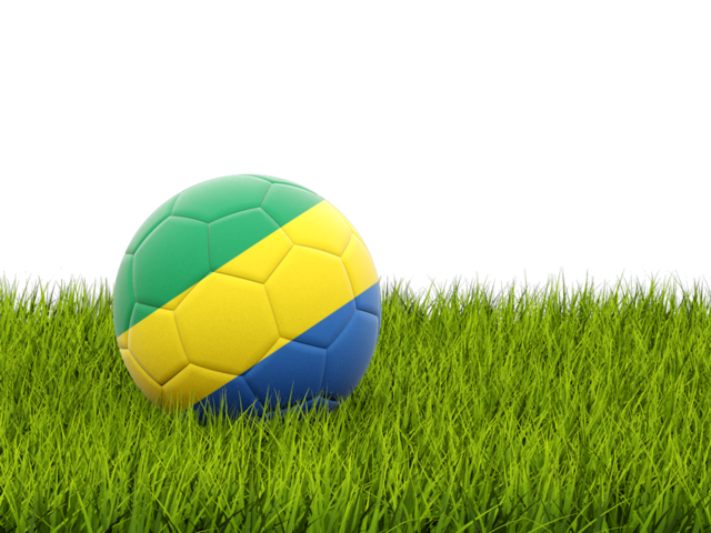 Football in grass. Download flag icon of Gabon at PNG format