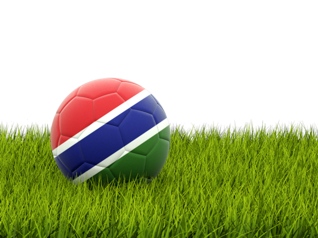 Football in grass. Download flag icon of Gambia at PNG format