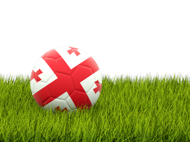 Football in grass. Download flag icon of Georgia at PNG format