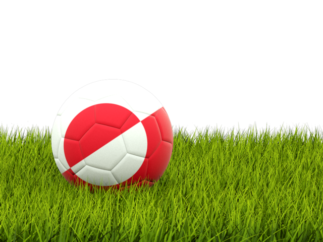Футбольная мяч в траве. Скачать флаг. Гренландия