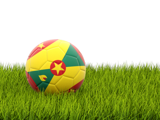 Football in grass. Download flag icon of Grenada at PNG format