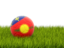 Гваделупа. Футбольная мяч в траве. Скачать иллюстрацию.