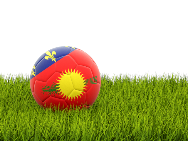 Football in grass. Download flag icon of Guadeloupe at PNG format