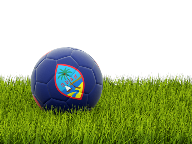 Football in grass. Download flag icon of Guam at PNG format