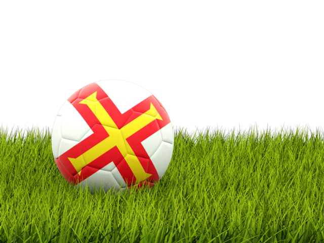 Football in grass. Download flag icon of Guernsey at PNG format