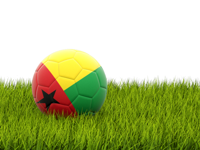 Футбольная мяч в траве. Скачать флаг. Гвинея-Бисау