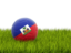Haiti. Football in grass. Download icon.