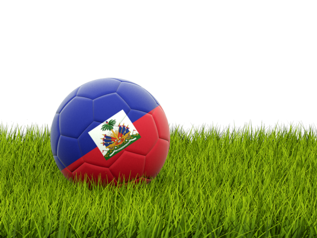 Футбольная мяч в траве. Скачать флаг. Гаити