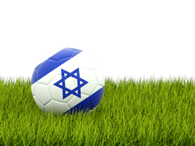 Football in grass. Download flag icon of Israel at PNG format