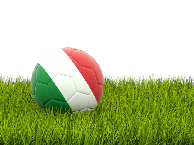 Football in grass. Download flag icon of Italy at PNG format