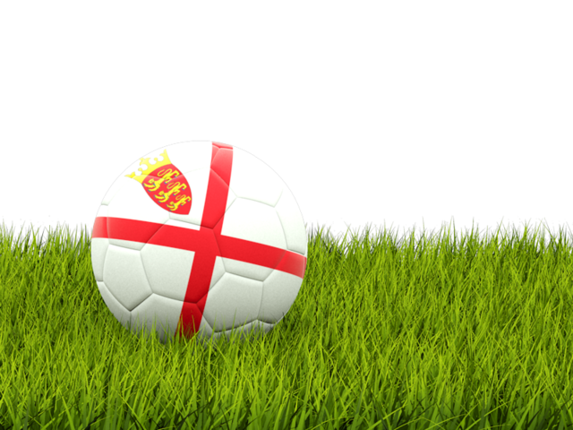 Football in grass. Download flag icon of Jersey at PNG format