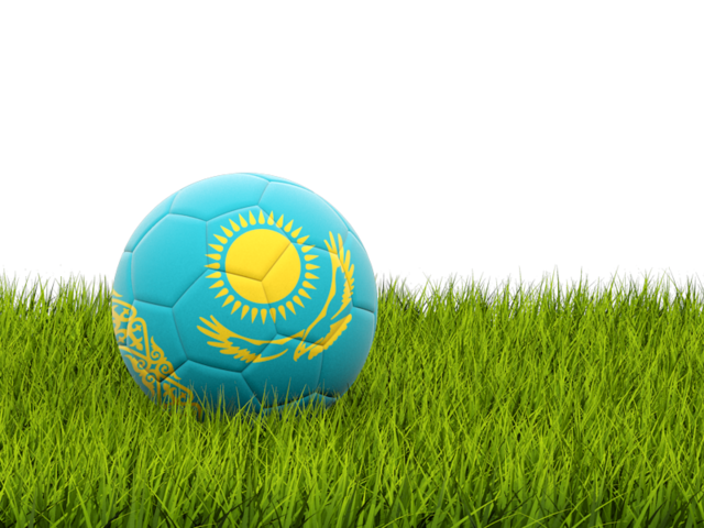 Football in grass. Download flag icon of Kazakhstan at PNG format