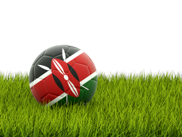 Футбольная мяч в траве. Скачать флаг. Кения