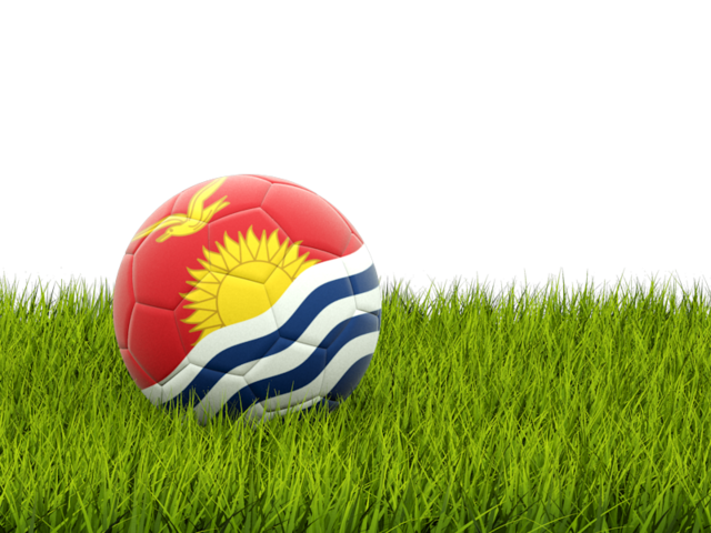 Футбольная мяч в траве. Скачать флаг. Кирибати