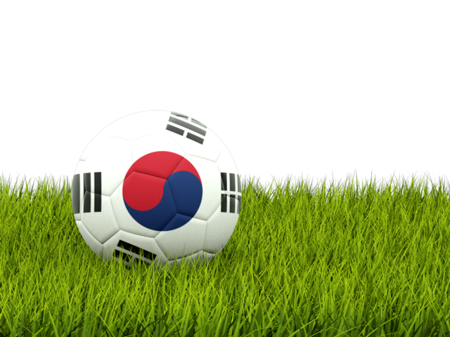 Football in grass. Download flag icon of South Korea at PNG format