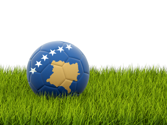 Футбольная мяч в траве. Скачать флаг. Косово