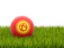 Kyrgyzstan. Football in grass. Download icon.