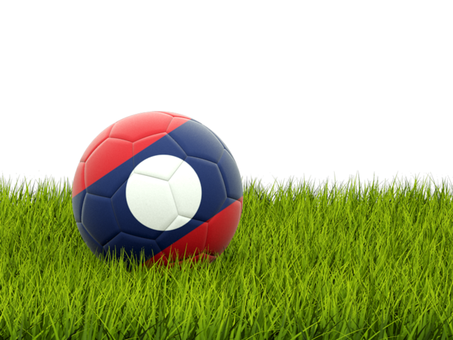 Football in grass. Download flag icon of Laos at PNG format