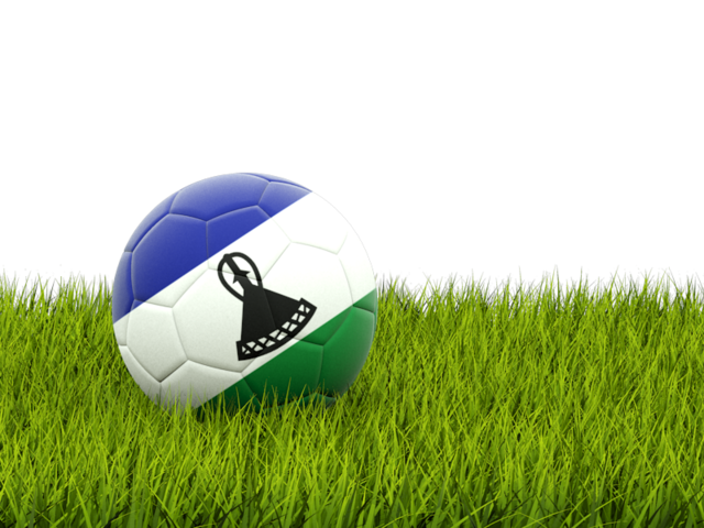 Football in grass. Download flag icon of Lesotho at PNG format