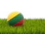 Lithuania. Football in grass. Download icon.