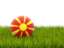 Macedonia. Football in grass. Download icon.