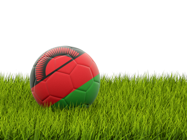 Футбольная мяч в траве. Скачать флаг. Малави
