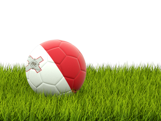 Футбольная мяч в траве. Скачать флаг. Мальта