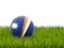 Marshall Islands. Football in grass. Download icon.