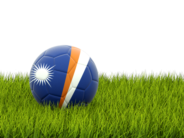 Футбольная мяч в траве. Скачать флаг. Маршалловы Острова