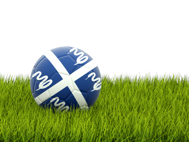Футбольная мяч в траве. Скачать флаг. Мартиника