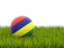 Маврикий. Футбольная мяч в траве. Скачать иконку.