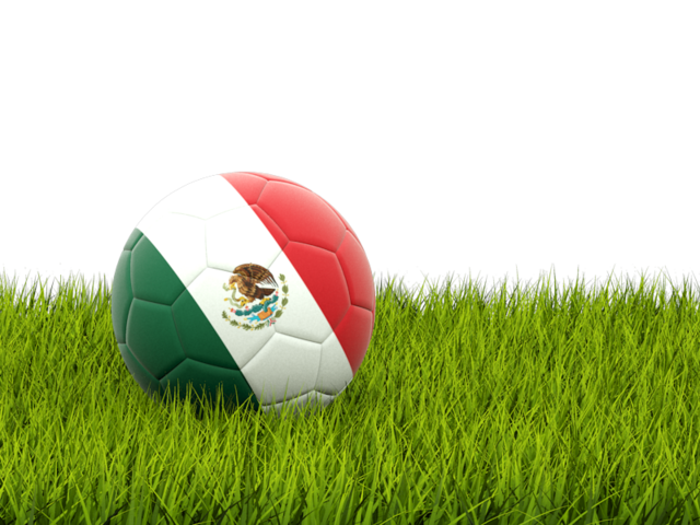 Football in grass. Download flag icon of Mexico at PNG format