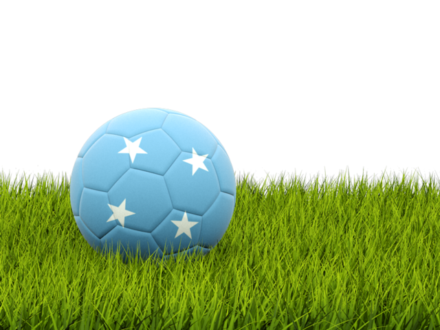 Football in grass. Download flag icon of Micronesia at PNG format