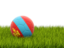 Монголия. Футбольная мяч в траве. Скачать иллюстрацию.