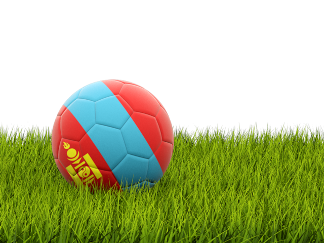 Футбольная мяч в траве. Скачать флаг. Монголия