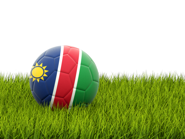 Футбольная мяч в траве. Скачать флаг. Намибия